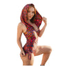 Hooded One Piece Bloom Print