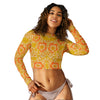 Saffron Blossom Recycled long-sleeve crop top