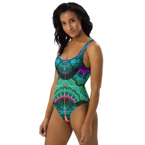 One-Piece Swimsuit Turquoise Astrolabe